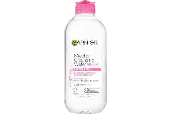 Garnier Micellar Water Hydrating Facial Cleanser & Makeup Remover Sensitive Skin 13.5 Fl Oz
