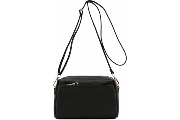 FashionPuzzle Triple Zip Small Crossbody Bag Women's Shoulder Bag