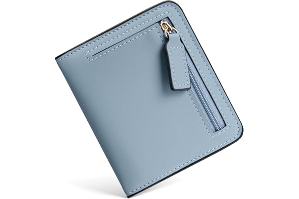 Toughergun Women's Small Slim Leather Wallet RFID Protection Compact Bifold Clear ID Window