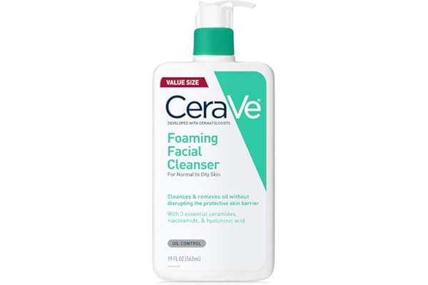 CeraVe Foaming Facial Cleanser Face Wash Oily Skin Hyaluronic Acid 19 oz