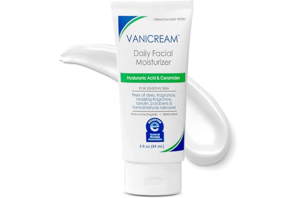 Vanicream Daily Facial Moisturizer with Ceramides and Hyaluronic Acid for Sensitive Skin 3 fl oz