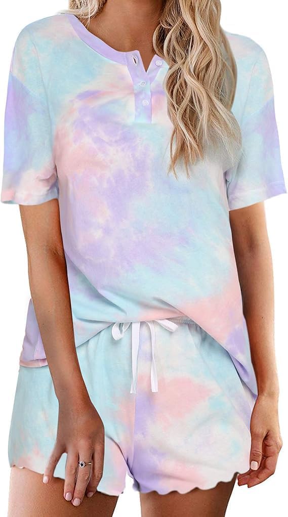 Ekouaer Short Sleeve Pajama Set