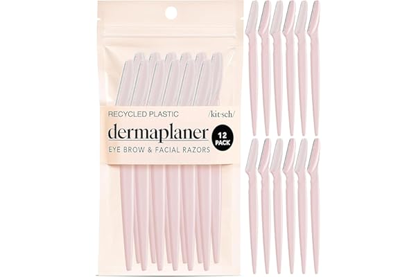 Kitsch Dermaplane Razor for Women Face Exfoliating Facial Razor Skin Care Tool Blush 12 pcs