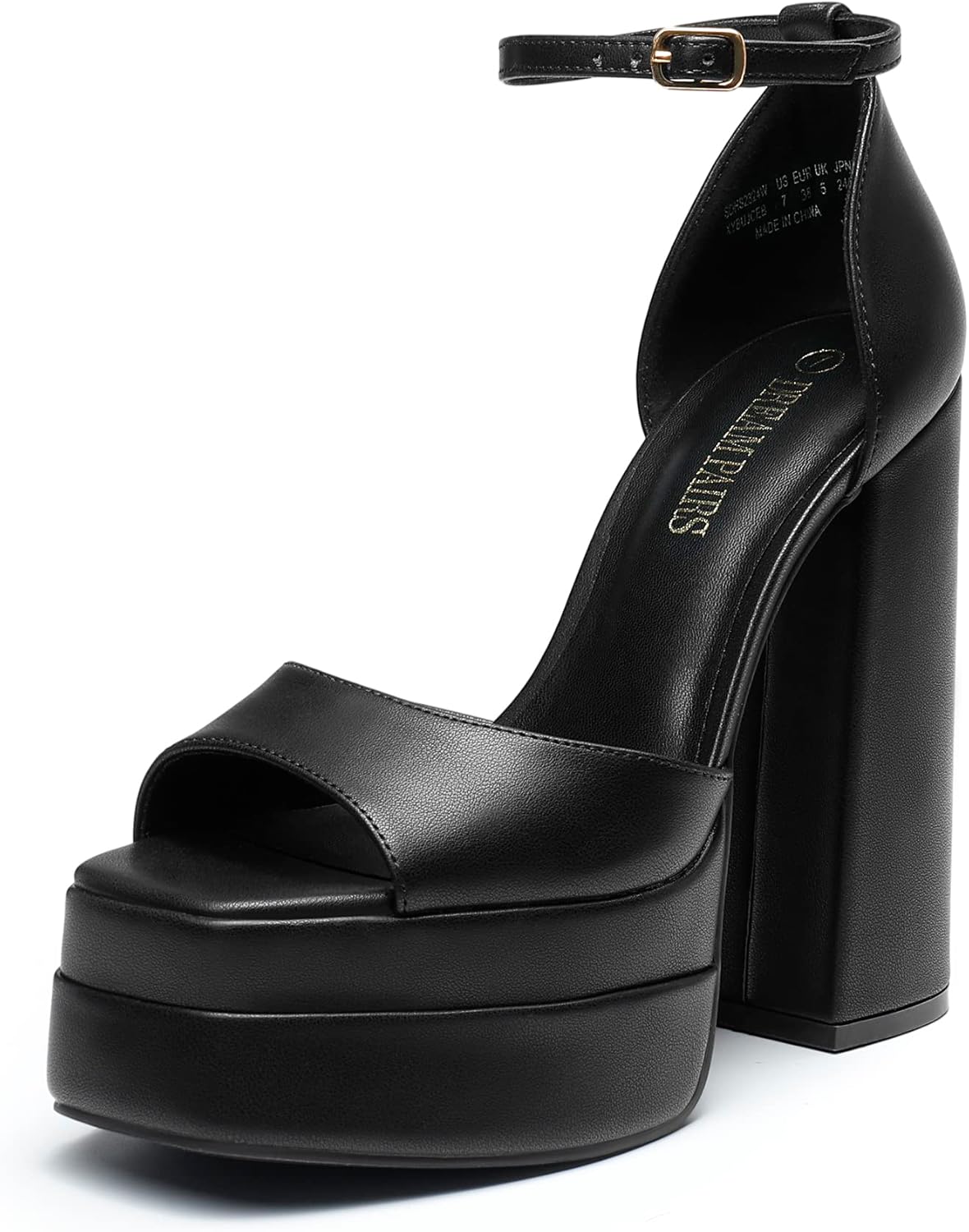 Dream Pairs Block-Heel Platform Ankle-Strap Pump