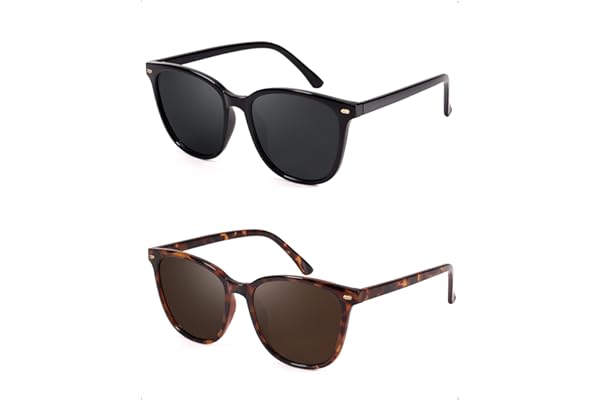 FIMILU 2 Packs Sunglasses for Women Polarized UV400 Protection Big Frame Fashion Trendy Stylish