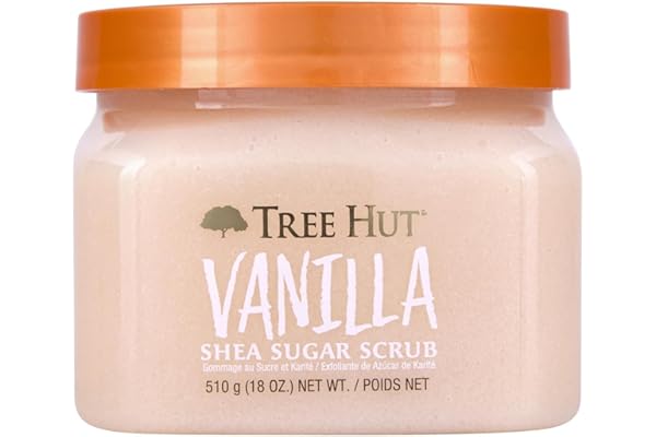 Tree Hut Vanilla Shea Sugar Scrub Exfoliating & Hydrating Body Scrub Vegan 18 oz