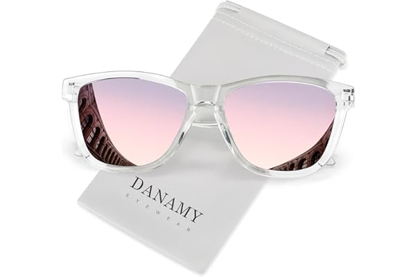 DANAMY Sunglasses Womens Polarized Sunglasses Trendy Designer Mirrored UV400 Sun Glasses