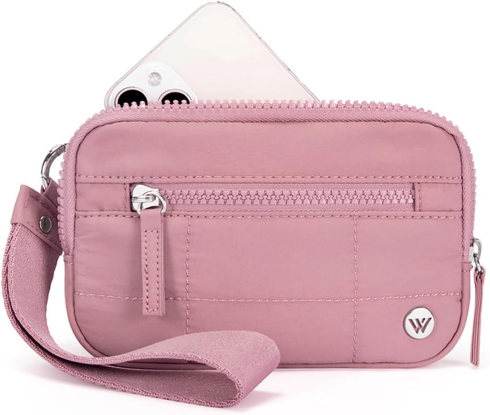 WESTBRONCO Quilted Nylon Wristlet Wallet