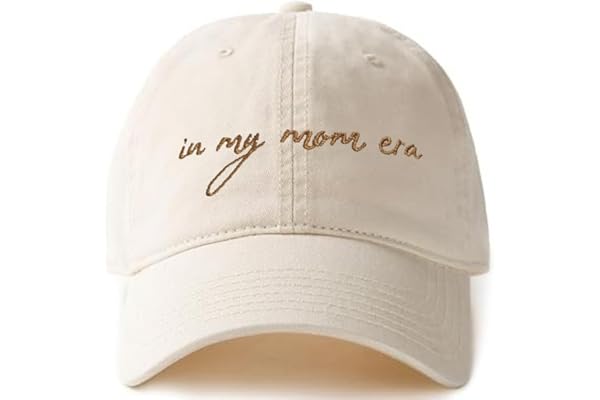 in My Mom Era Hat Beige Baseball Cap for Moms High Ponytail Hole Minimalist Design Mothers Gift