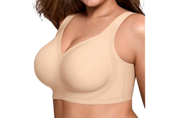 LetsJoli Bras for Women Supportive Wireless Push Up Full Coverage Seamless Plus Size