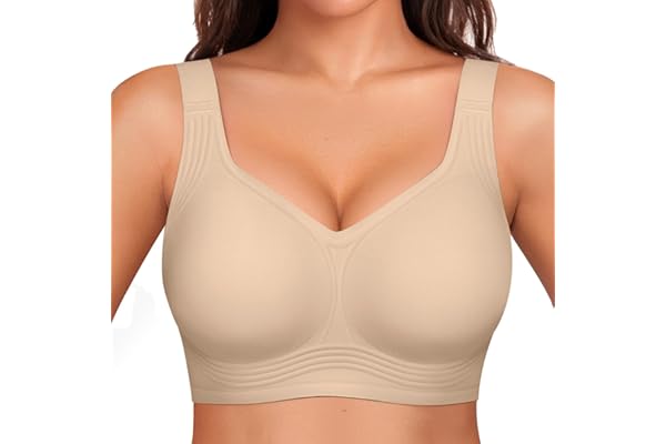 OEAK Womens Wireless Jelly Bra Plus Size Supportive Seamless Full Coverage No Underwire