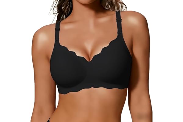 COCOMARTS Jelly Bras for Women No Underwire Scalloped Push Up Wireless Bralettes Seamless