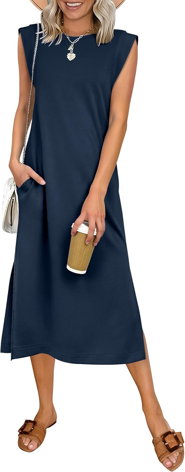 ANRABESS Sleeveless Midi Dress